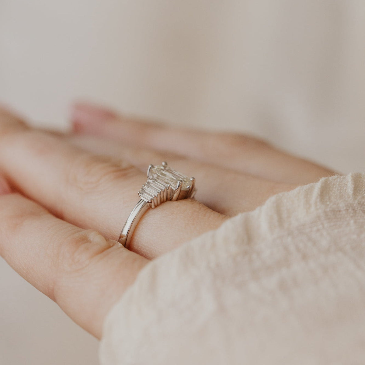 The Jolee Elongated Cushion Diamond Ring