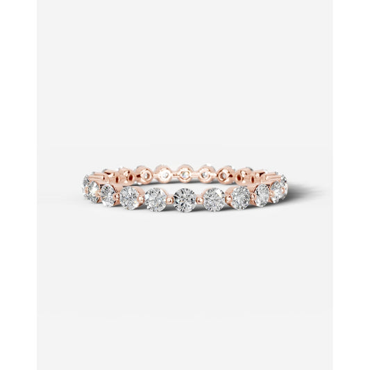 Josie Lab Grown Round Diamond Wedding Ring - Rose Gold