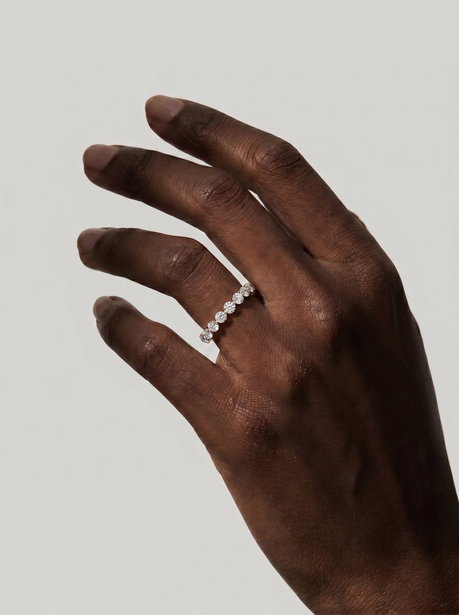 Josie Lab Grown Round Diamond Wedding Ring - Rose Gold
