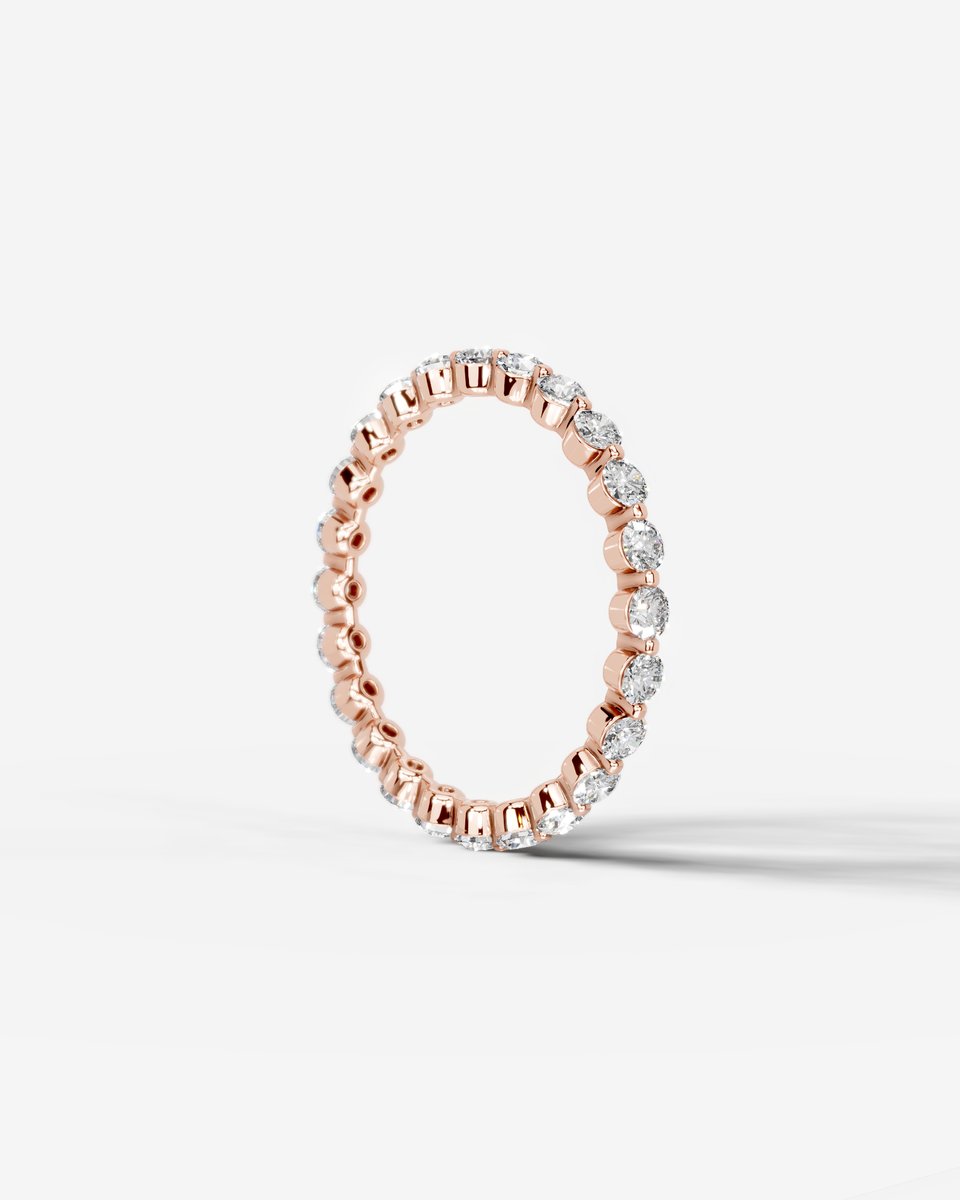 Josie Lab Grown Round Diamond Wedding Ring - Rose Gold