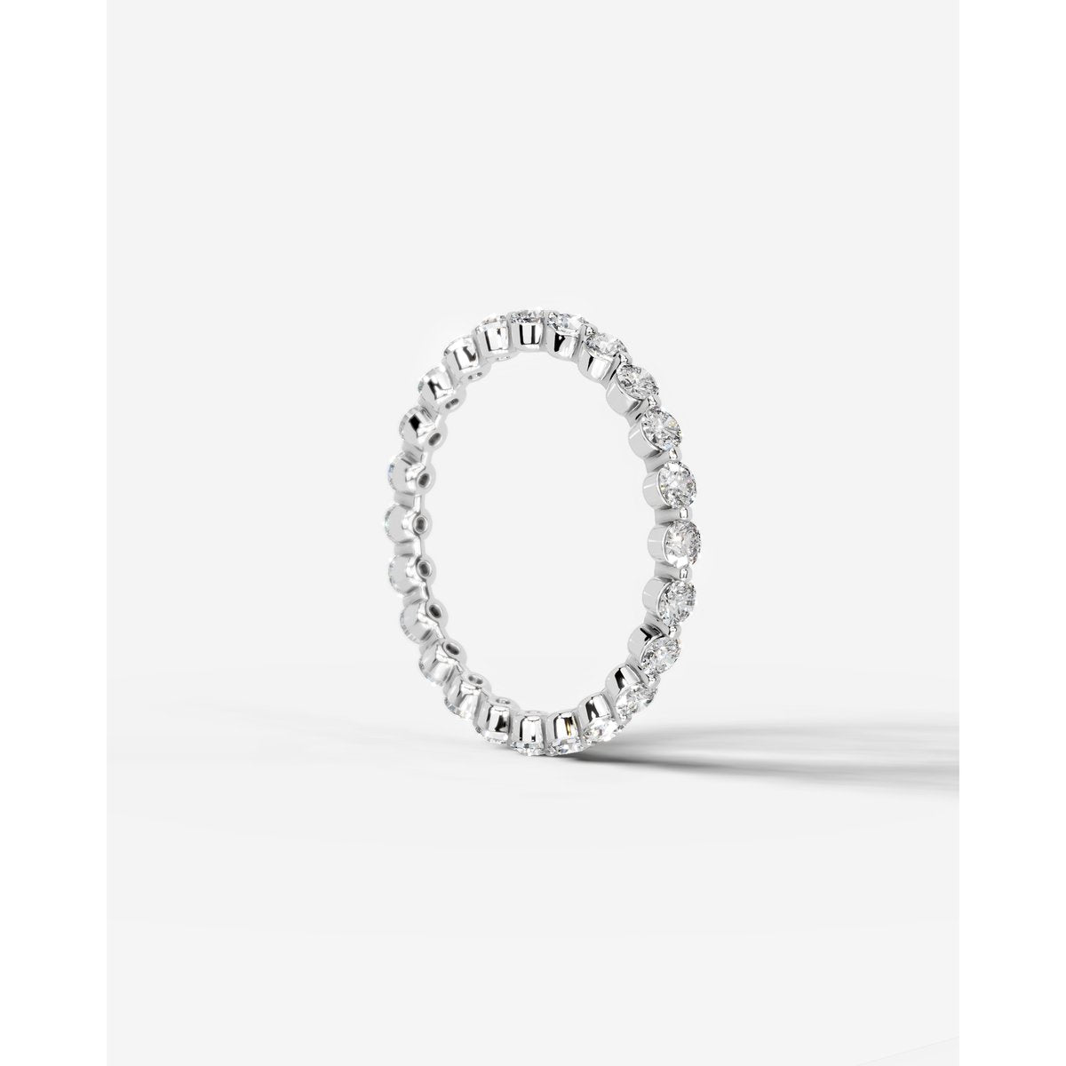 Josie Lab Grown Round Diamond Wedding Ring - White Gold