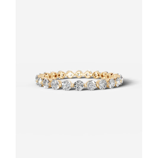 Josie Lab Grown Round Diamond Wedding Ring - Yellow Gold
