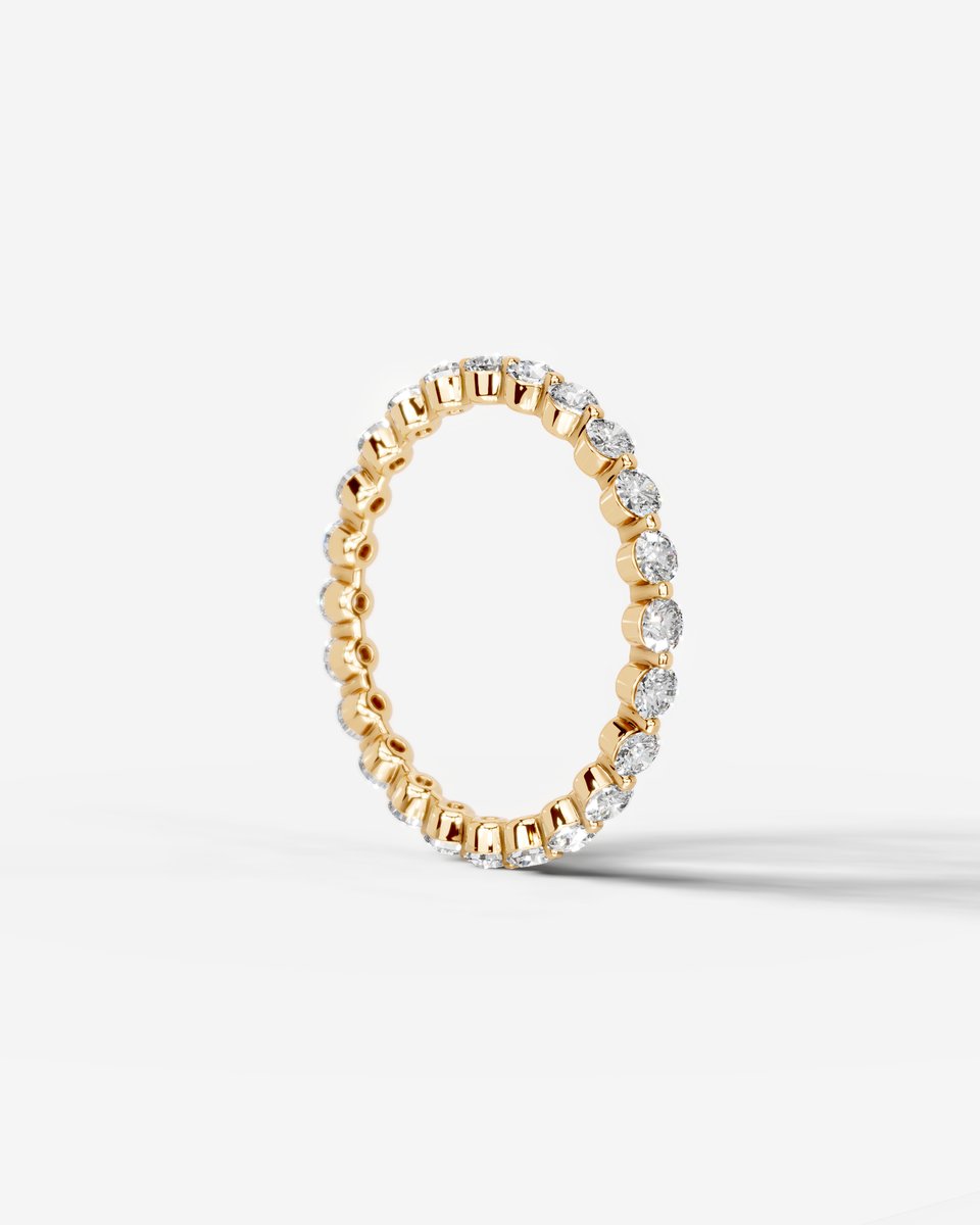 Josie Lab Grown Round Diamond Wedding Ring - Yellow Gold