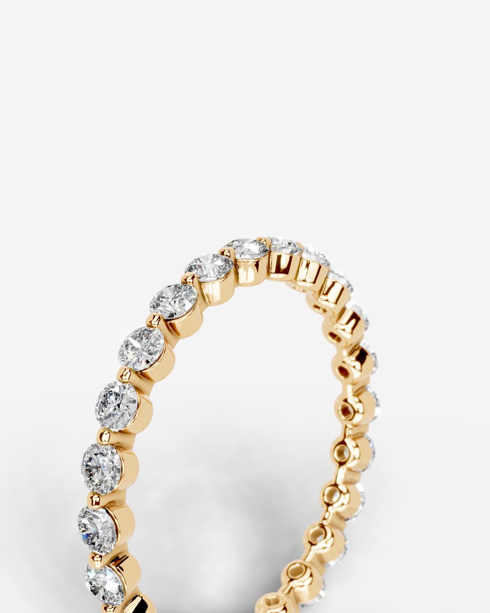 Josie Lab Grown Round Diamond Wedding Ring - Yellow Gold
