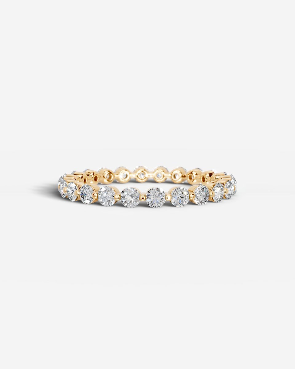 Josie Lab Grown Round Diamond Wedding Ring - Yellow Gold