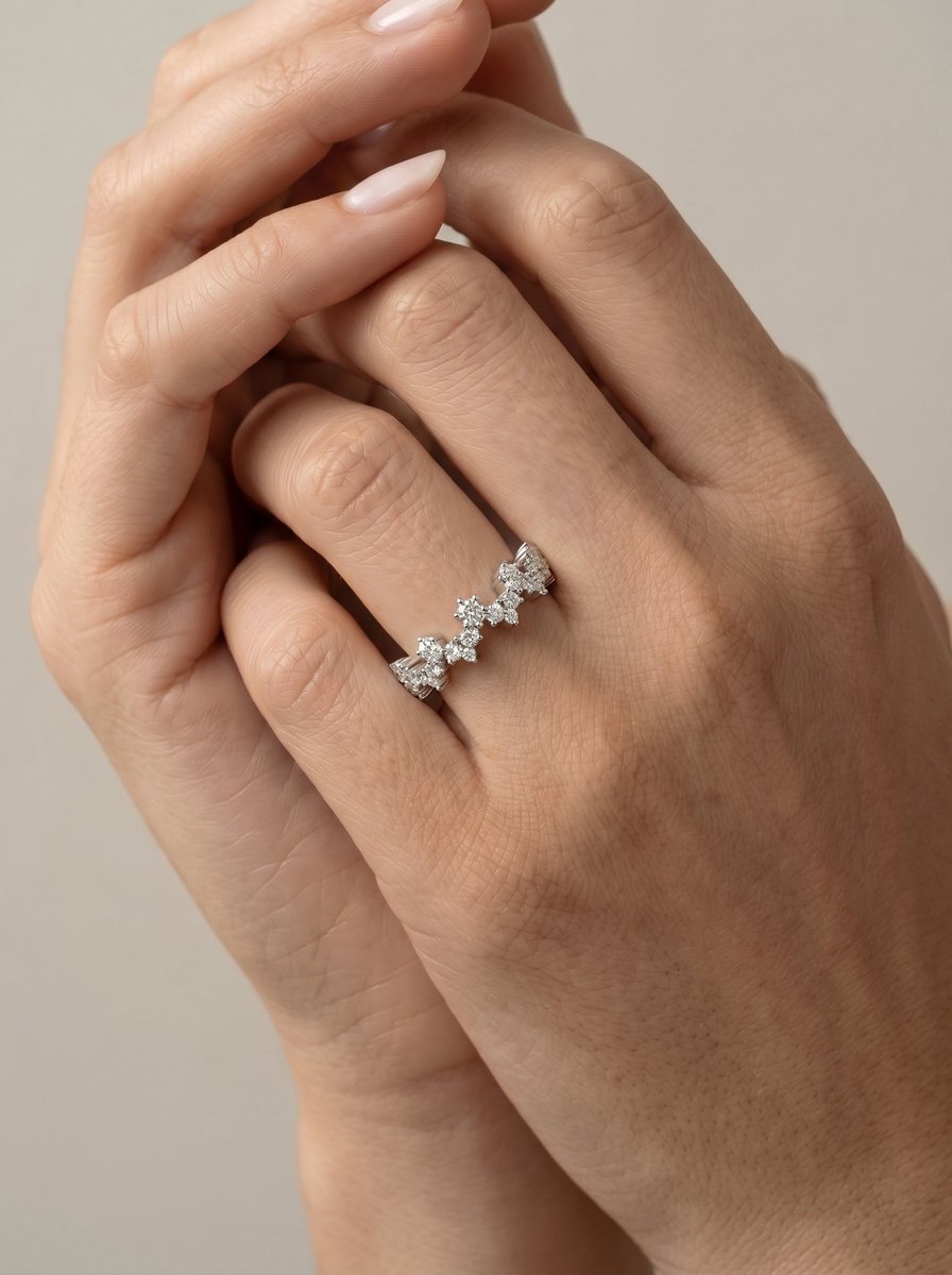 Julane Lab Grown Round Diamond Wedding Ring - Platinum