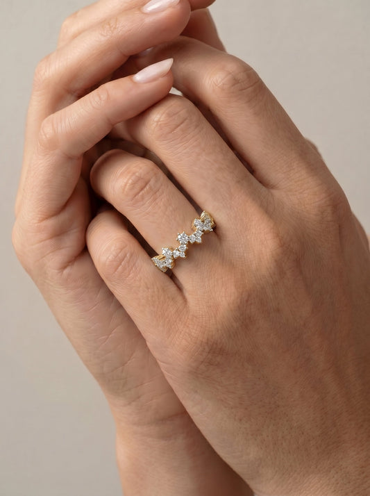 Julane Lab Grown Round Diamond Wedding Ring - Yellow Gold - 18K - 5ct
