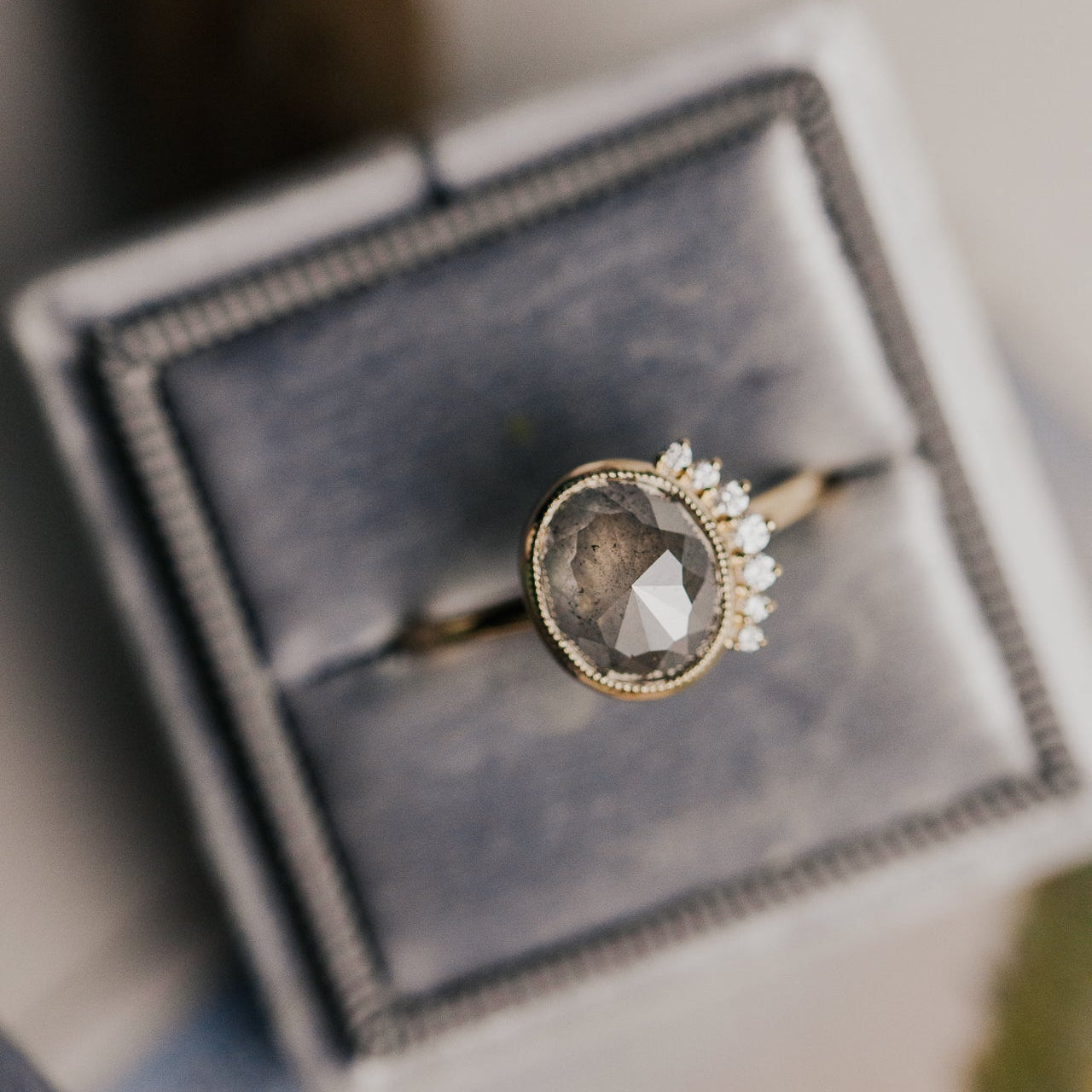 The Julian Oval Rustic Diamond Ring