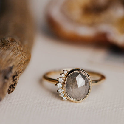 The Julian Oval Rustic Diamond Ring