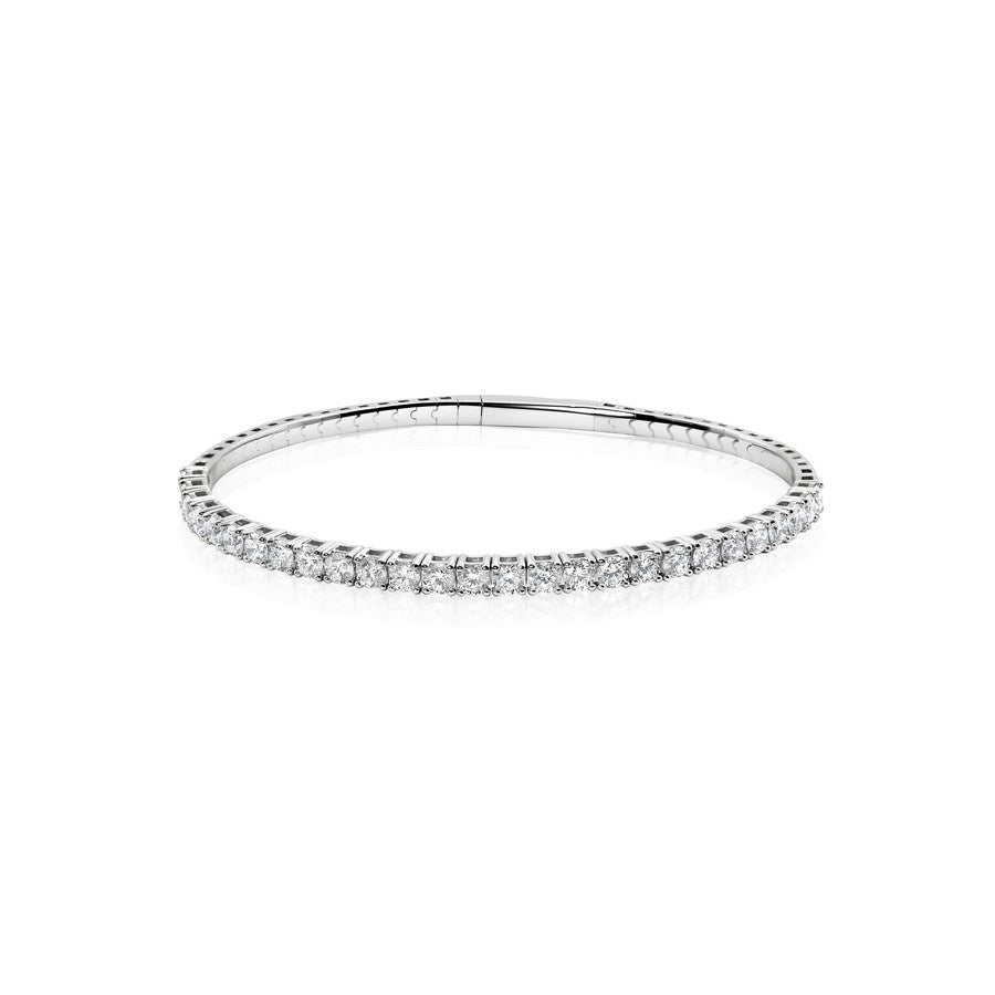 14K White Gold Halfway Flex Bangle - 14K / White Gold / 1.25 CTW