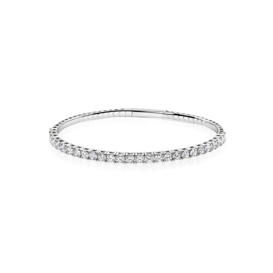14K White Gold Halfway Flex Bangle - 14K / White Gold / 1.25 CTW