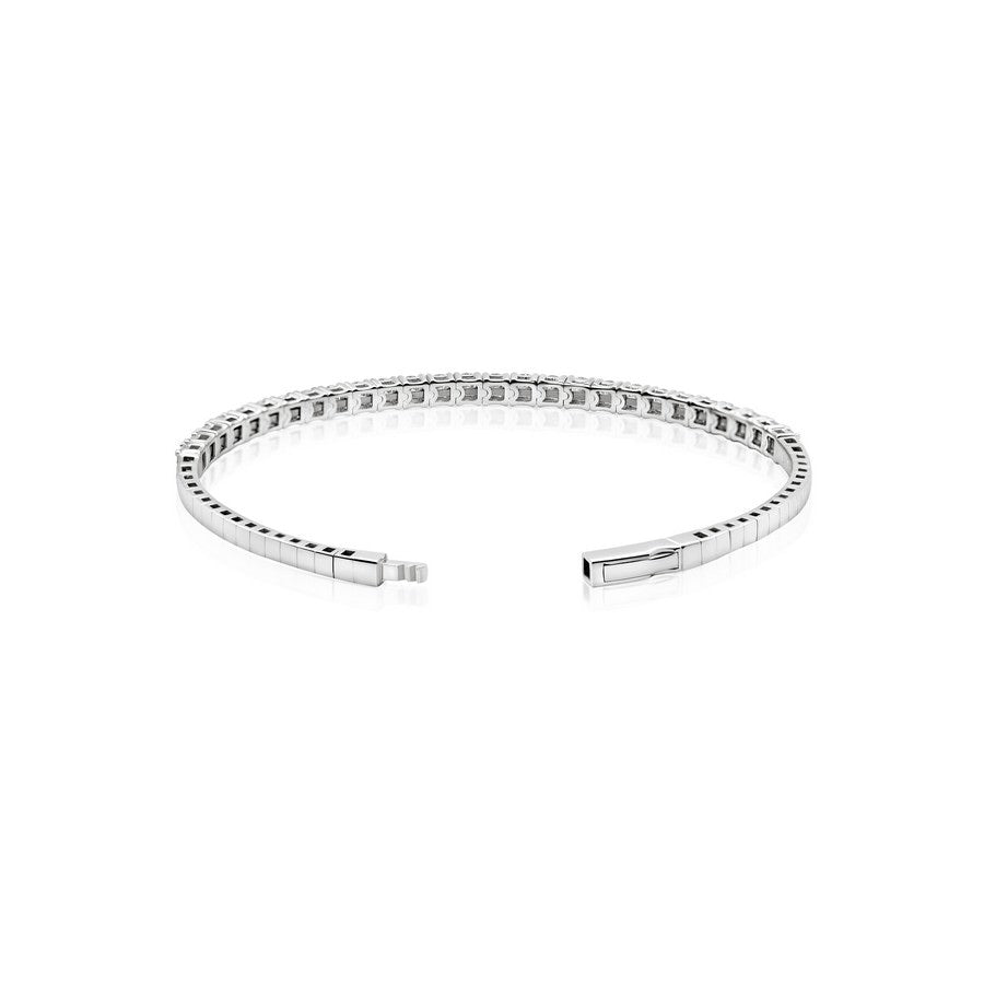 14K White Gold Halfway Flex Bangle