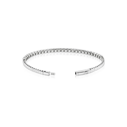 14K White Gold Halfway Flex Bangle