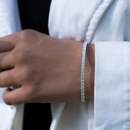 14K White Gold Halfway Flex Bangle