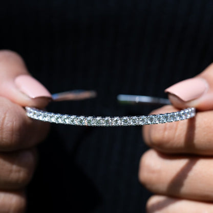 14K White Gold Halfway Flex Bangle