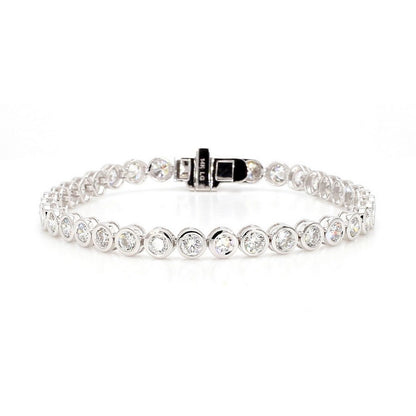 14K White Gold Bezel Tennis Bracelet