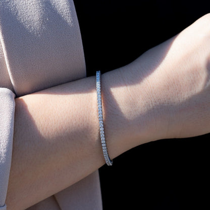 14K White Gold Elastic Tennis Bracelet
