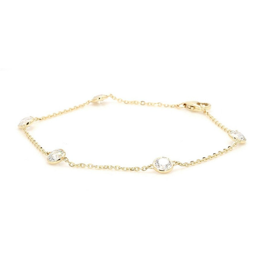 14K Yellow Gold Station Bracelet