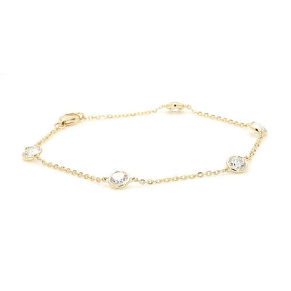 14K Yellow Gold Station Bracelet
