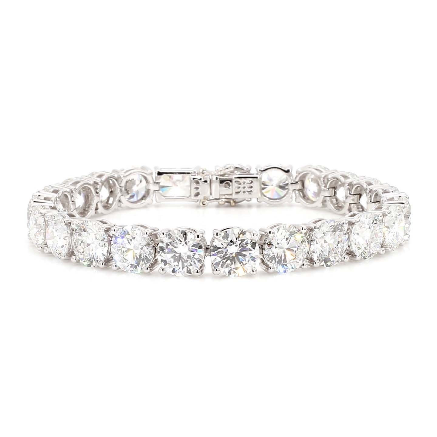 14K White Gold Tennis Bracelet - SL / White Gold / 46.00 CTW