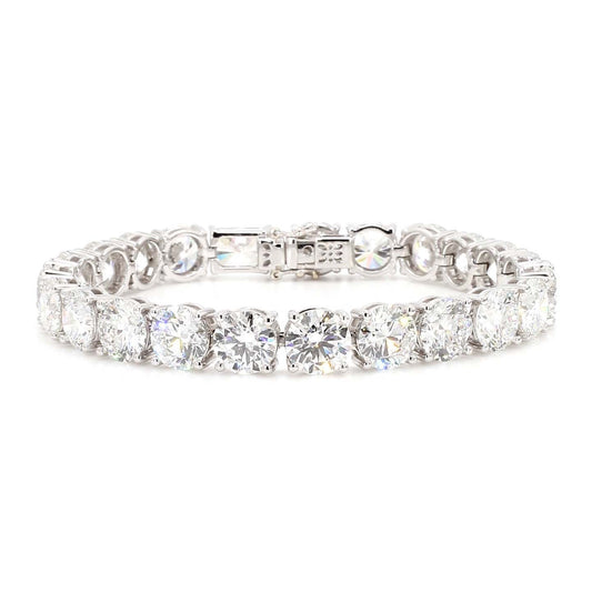 14K White Gold Tennis Bracelet - SL / White Gold / 46.00 CTW