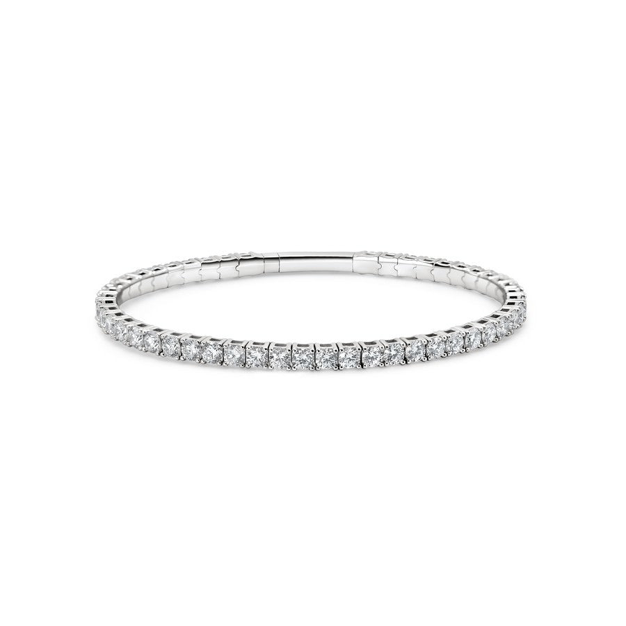 14K White Gold Fullway Flex Bangle - 14K / White Gold / 4.50 CTW