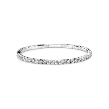 14K White Gold Fullway Flex Bangle - 14K / White Gold / 4.50 CTW