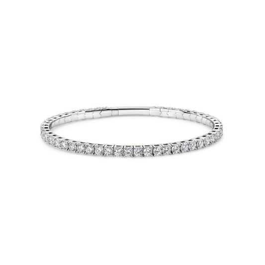 14K White Gold Fullway Flex Bangle - 14K / White Gold / 4.50 CTW