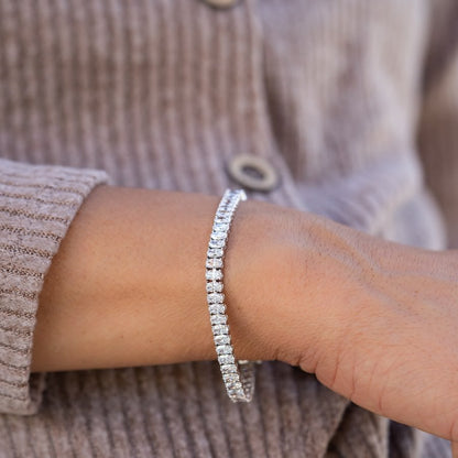 14K White Gold Oval Tennis Bracelet