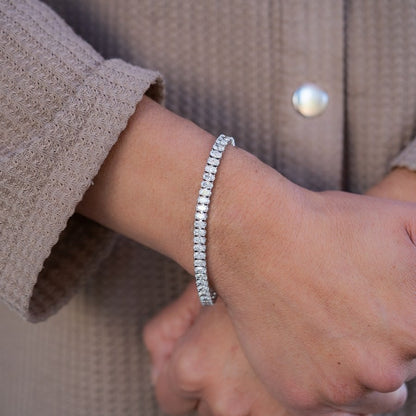14K White Gold Oval Tennis Bracelet