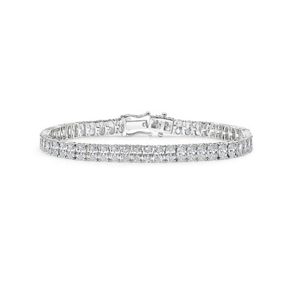 14K White Gold Oval Tennis Bracelet - 14K / White Gold / 6.00 CTW