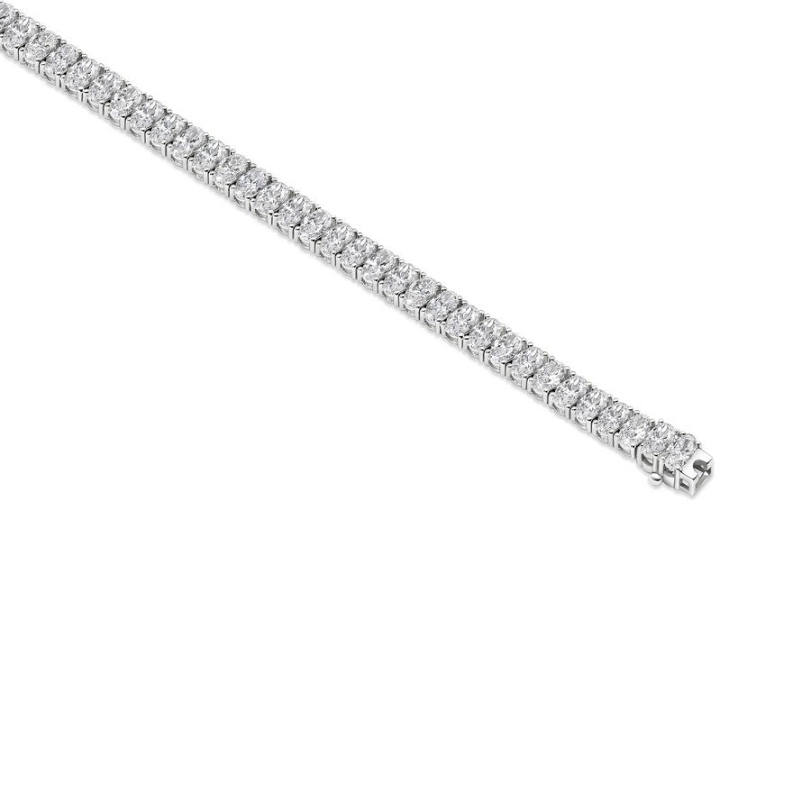 14K White Gold Oval Tennis Bracelet