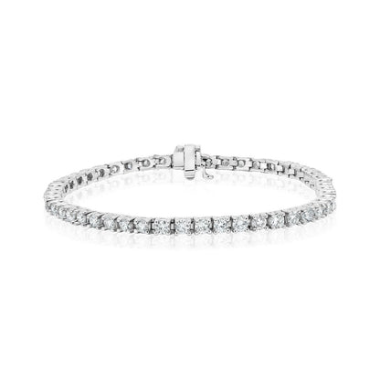 14K White Gold Round Lightweight Tennis Bracelet - 14K / White Gold / 2.00 CTW