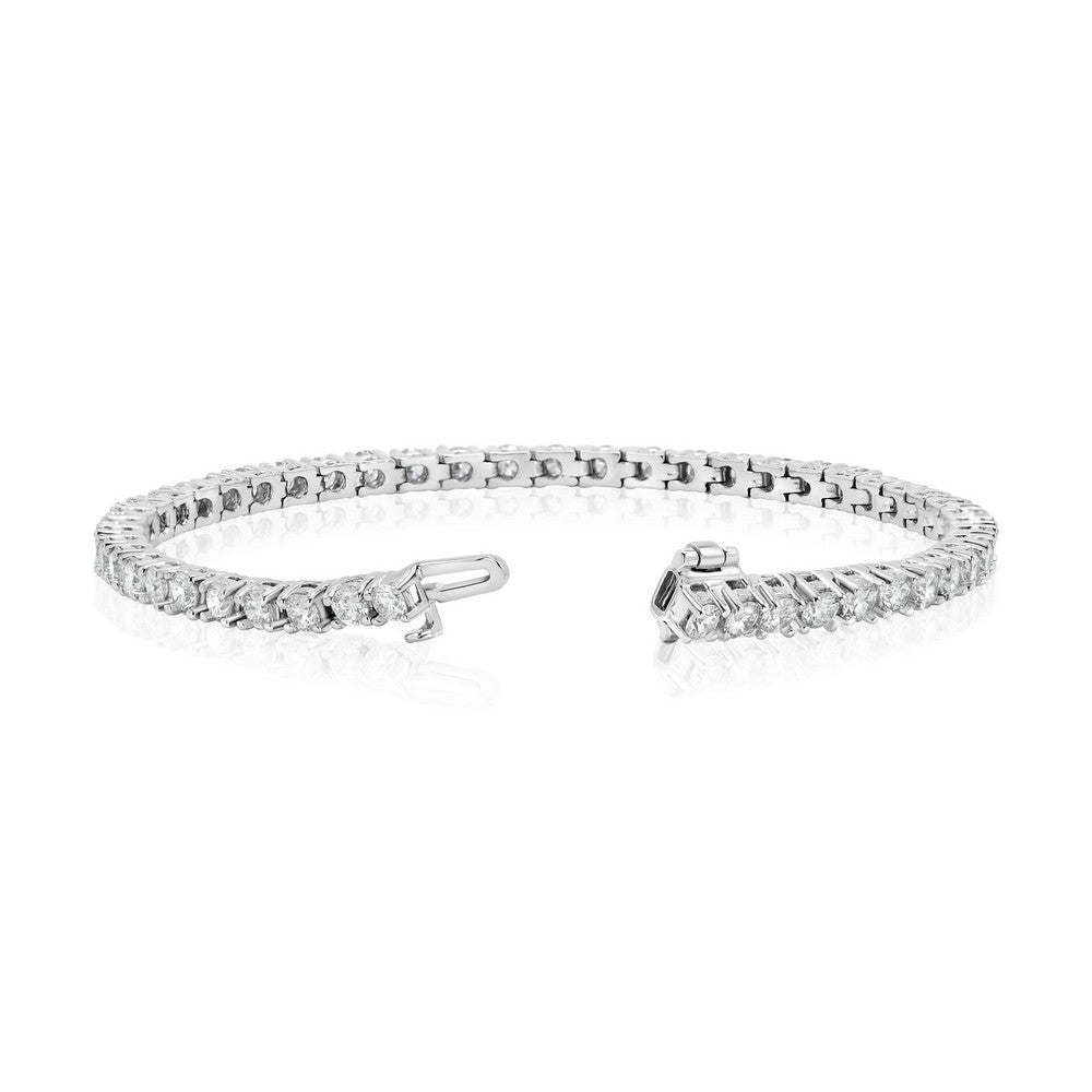 14K White Gold Round Lightweight Tennis Bracelet