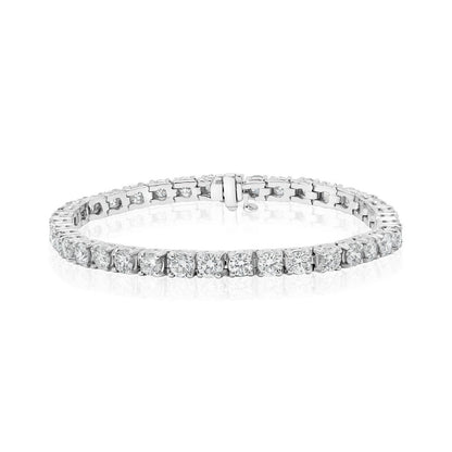14K White Gold Round Tennis Bracelet - 14K / White Gold / 12.00 CTW