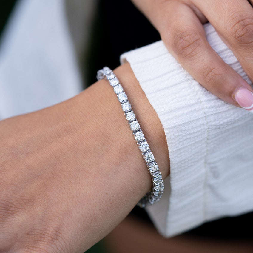 14K White Gold Round Tennis Bracelet