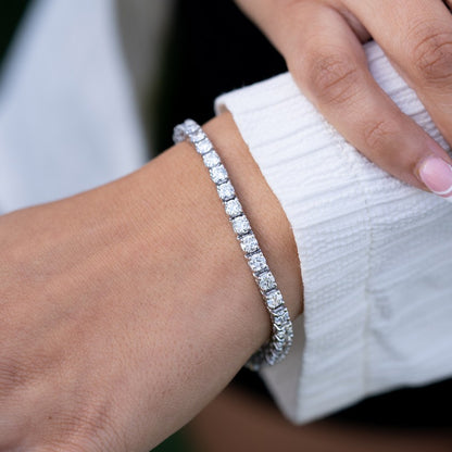 14K White Gold Round Tennis Bracelet