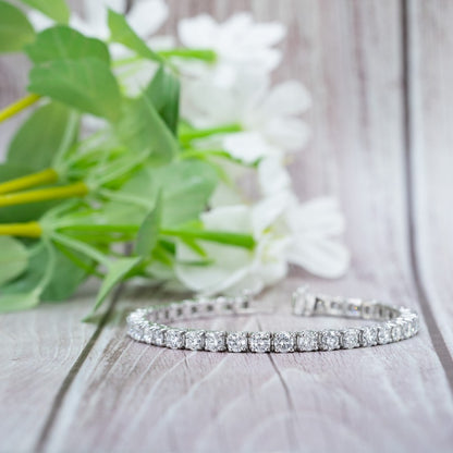 14K White Gold Round Tennis Bracelet