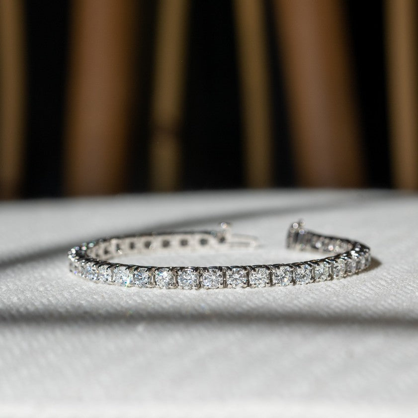 14K White Gold Round Tennis Bracelet