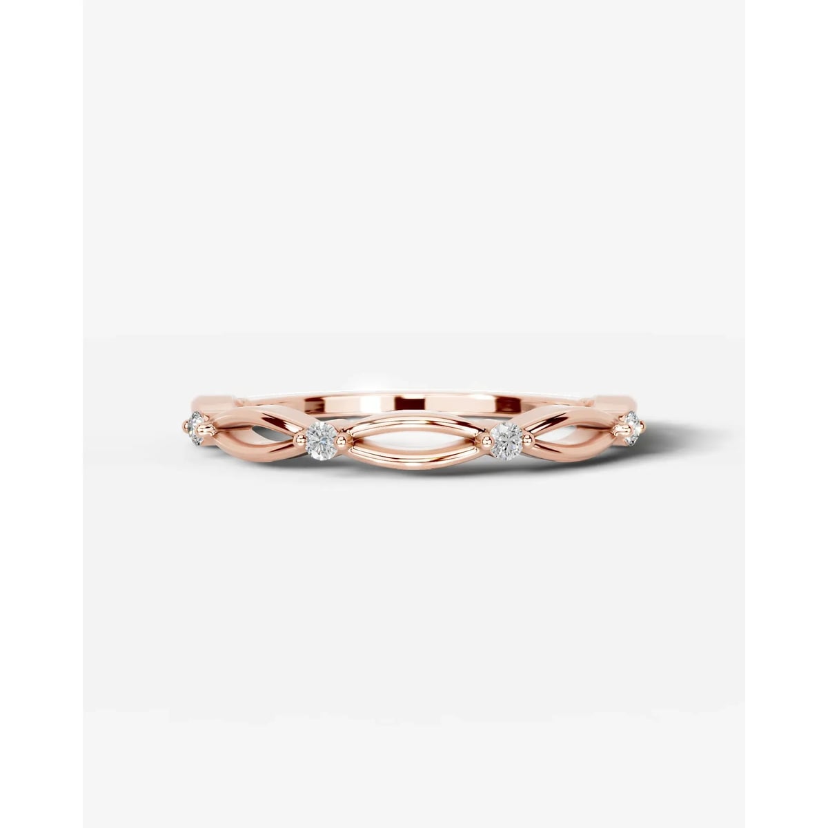 Laina Lab Grown Round Diamond Wedding Ring - Rose Gold