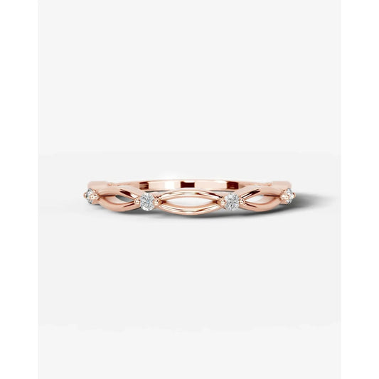 Laina Lab Grown Round Diamond Wedding Ring - Rose Gold