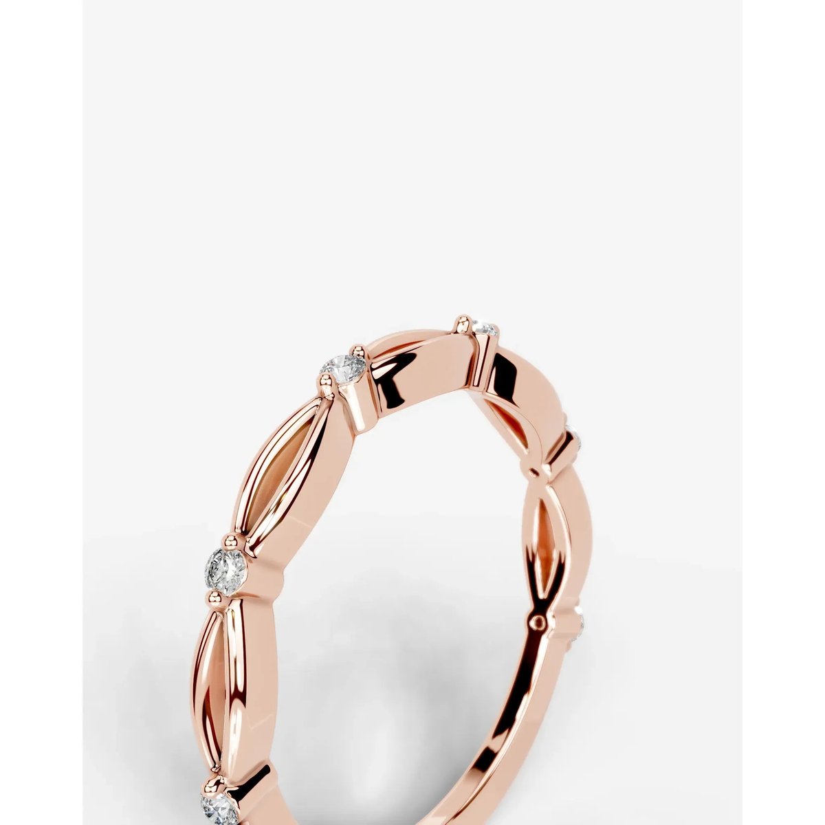 Laina Lab Grown Round Diamond Wedding Ring - Rose Gold