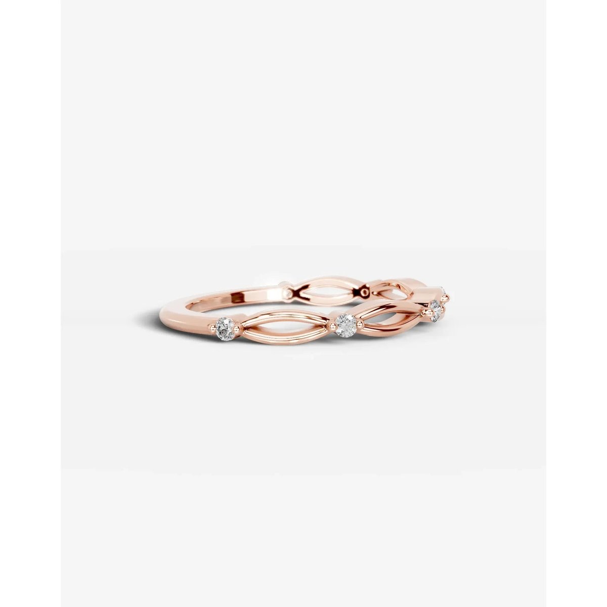 Laina Lab Grown Round Diamond Wedding Ring - Rose Gold