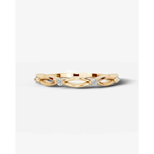 Laina Lab Grown Round Diamond Wedding Ring - Yellow Gold - 18K - 5ct