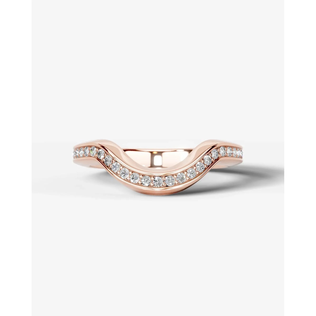 Lucy Lab Grown Round Diamond Wedding Ring - Rose Gold