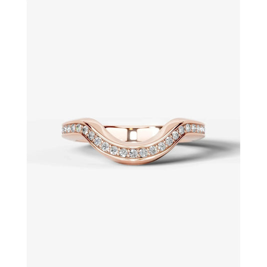 Lucy Lab Grown Round Diamond Wedding Ring - Rose Gold