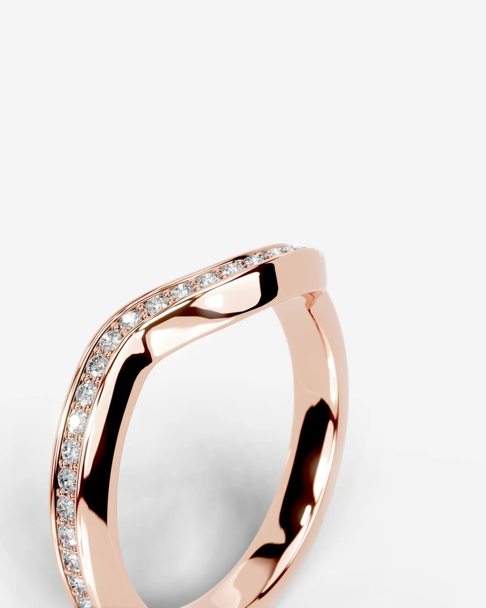 Lucy Lab Grown Round Diamond Wedding Ring - Rose Gold