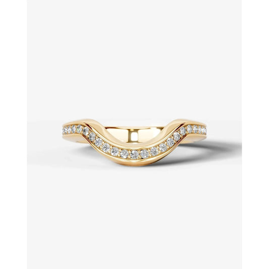 Lucy Lab Grown Round Diamond Wedding Ring - Yellow Gold