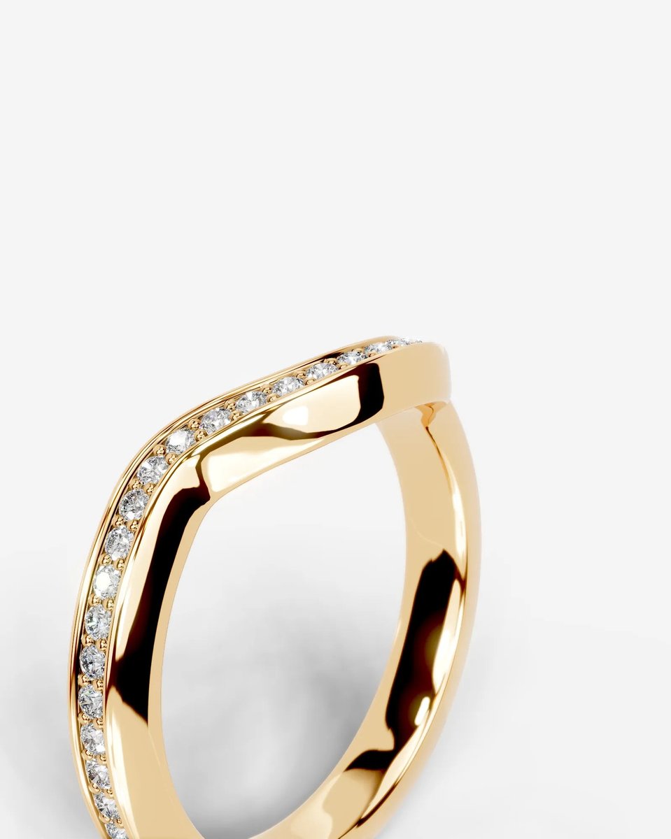 Lucy Lab Grown Round Diamond Wedding Ring - Yellow Gold