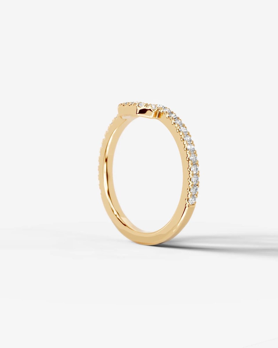 Luna Lab Grown Round Diamond Wedding Ring - Yellow Gold